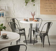 Cafe 4 Seater Dining Set With Replica Tolix Chairs Black