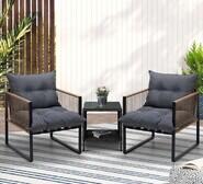 Clarita 2 Seater Outdoor Lounge Set Black