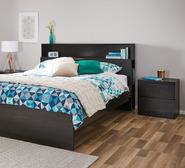 Como Bedside Table Black 2 Drawer