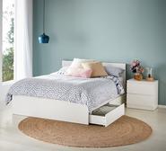 Como Bedside Table White 2 Drawer
