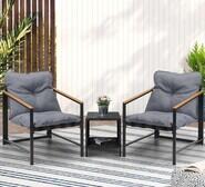 Esmeralda 3 Piece Outdoor Lounge Set Black