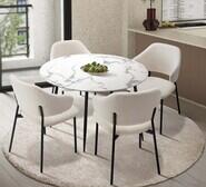 Jane Faux Sherpa Dining Table & Chair Set Black