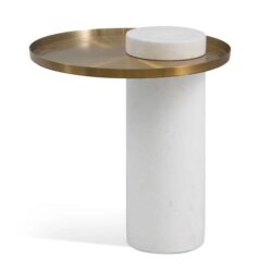 Melba Marble Side Table - White by Interior Secrets - AfterPay Available