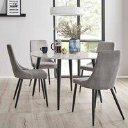 Monaco 4 Seater Dining Set With Lyon Chair Black