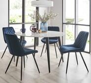 Monaco 4 Seater Dining Set With Reyna Chairs Blue