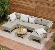 Morelos 4 Seater Outdoor Lounge Set With 2 Ottomans Neutral