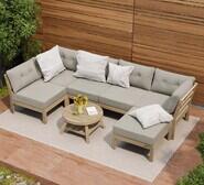 Morelos 5 Seater Outdoor Lounge Set With Ottoman Neutral