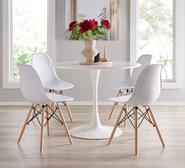 Replica Tulip 4 Seater Dining Set With Replica Eames Chairs White
