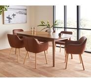 Retro 6 Seater Dining Set With Nicki Chairs Brown
