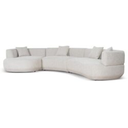 Roly Modular Left Chaise Sofa - Coral Natural Linen by Interior Secrets - AfterPay Available