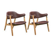 Set Of 2 Dina Lounge Chairs Brown