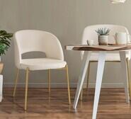 Set Of 2 Pete Dining Chairs Gold Yellow