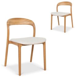 Set of 2 - Caspar Natural Dining Chair - Beige by Interior Secrets - AfterPay Available