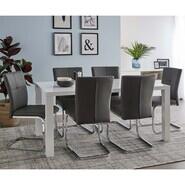 Verona 6 Seater Dining Set With Flint Chairs Grey