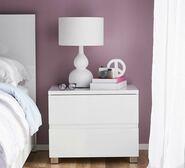 Verona Bedside Table White 2 Drawer