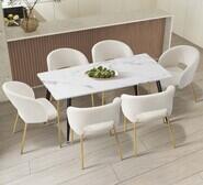 White Deacon Dining Table & Chair Set Black