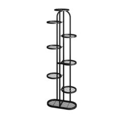 8 Tier 9 Pots Black Round Metal Plant Rack Flowerpot Storage Display Stand Holder Home Garden Decor