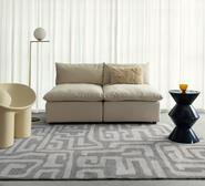 Alberc Aztec Washable Rug Grey Extra Large