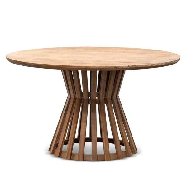 Albertslund Acacia Timber Round Outdoor Dining Table, 135cm