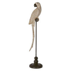 Amabela Parrot Sculpture, Large, Antique White
