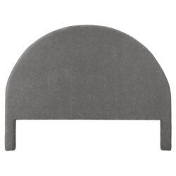 Amalfi Olsen Velvet Fabric Bed Headboard, Queen, Dark Grey