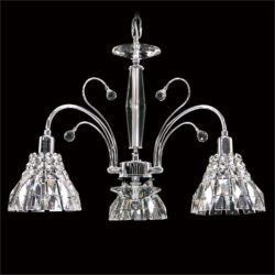 Aphrodite Asfour Crystal Chandelier, 3 Arm, Chrome