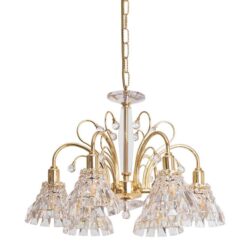 Aphrodite Asfour Crystal Chandelier, 6 Arm, Gold