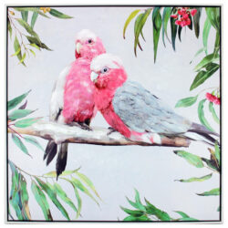 "Australian Native Birds" Framed Canvas Wall Art, Galah, 80cm