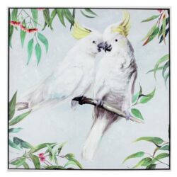 "Australian Native Birds" Framed Canvas Wall Art Paint, Cockatoo, 80cm