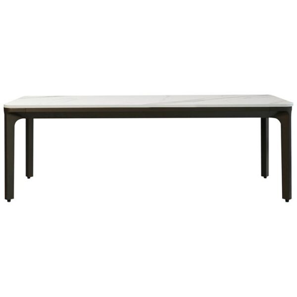 BKC Heel S Commercial Grade Indoor / Outdoor Minimalist Coffee Table, 120cm, Calacatta / Bronze