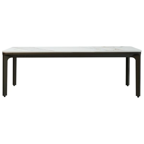 BKC Heel S Commercial Grade Indoor / Outdoor Minimalist Coffee Table, 120cm, Calacatta Oro / Bronze