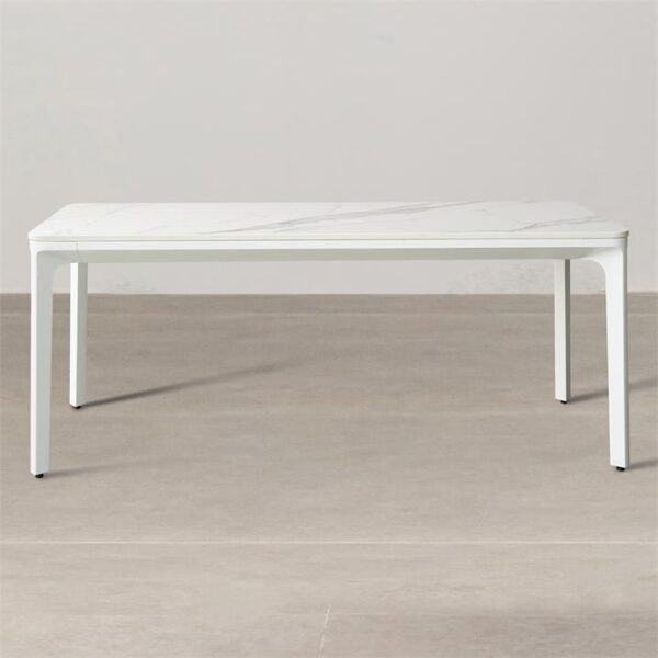 BKC Heel S Commercial Grade Indoor / Outdoor Minimalist Coffee Table, 120cm, Calacatta / White