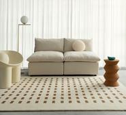 Balan Rectangles Washable Rug Neutral Small