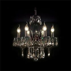 Basel Asfour Crystal Chandelier, 6 Arm, Black