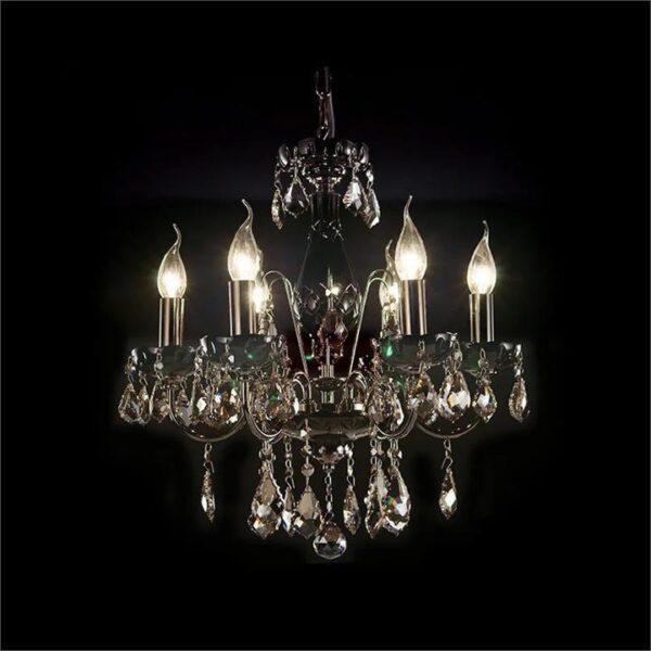 Basel Asfour Crystal Chandelier, 6 Arm, Black