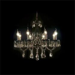 Basel Asfour Crystal Chandelier, 8 Arm, Black