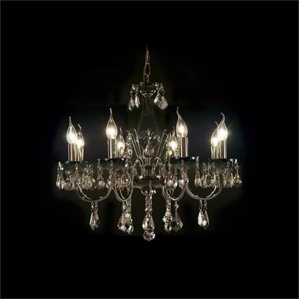 Basel Asfour Crystal Chandelier, 8 Arm, Black