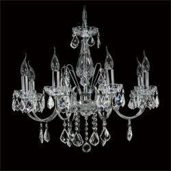 Basel Asfour Crystal Chandelier, 8 Arm, Chrome