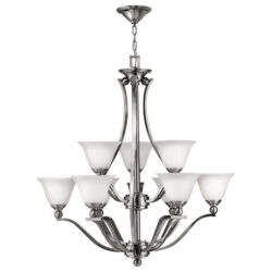 Bolla Glass & Metal Chandelier, 9 Light