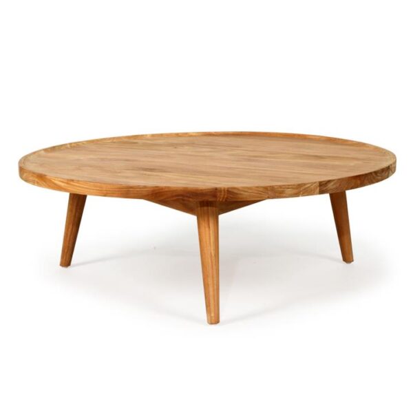 Burleigh Teak Timber Indoor / Outdoor Round Coffee Table, 90cm