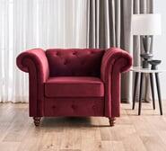 Carlotta Chesterfield Armchair Wine 1 Seater