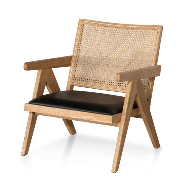 Castro Rattan Armchair - Distress Natural and Black Seat by Interior Secrets - AfterPay Available