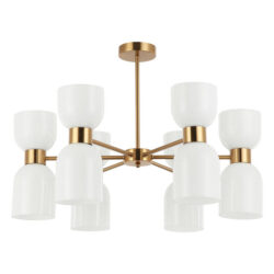 Clessidra Glass & Iron Chandelier, Opal