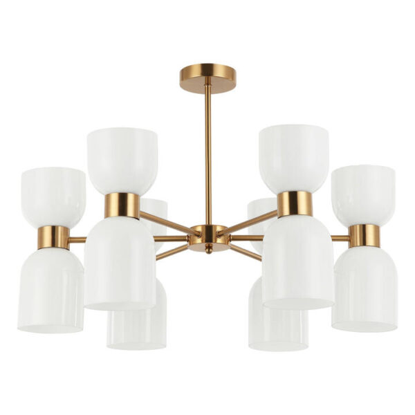 Clessidra Glass & Iron Chandelier, Opal