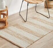 Clio 400 X 80Cm Stripe Runner Rug Neutral Extra Large
