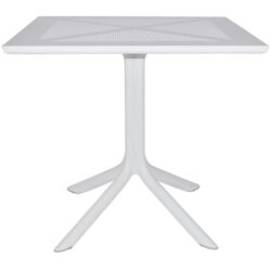 Clip X Commercial Grade Square Outdoor Dining Table, 80cm, White