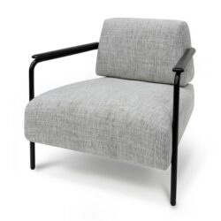 Constance Fabric Armchair - Light Spec Grey with Black Legs by Interior Secrets - AfterPay Available