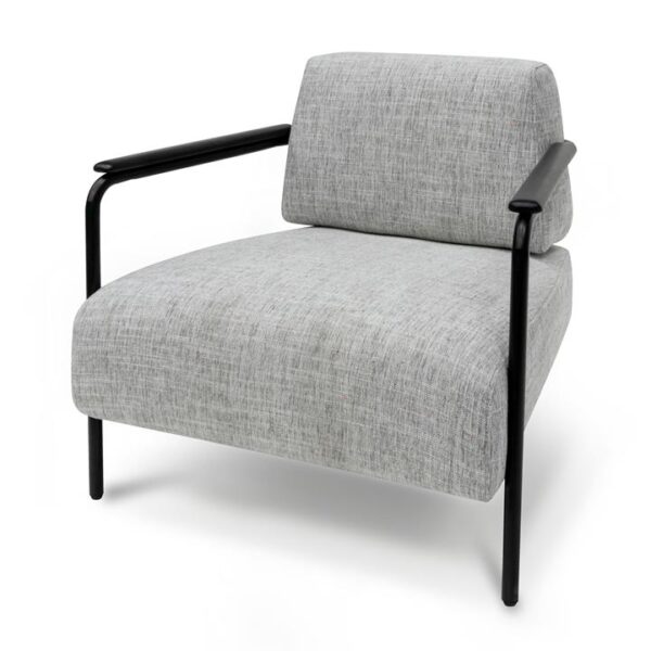 Constance Fabric Armchair - Light Spec Grey with Black Legs by Interior Secrets - AfterPay Available
