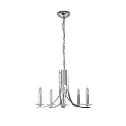 Corrine Metal Chandelier, Satin Chrome