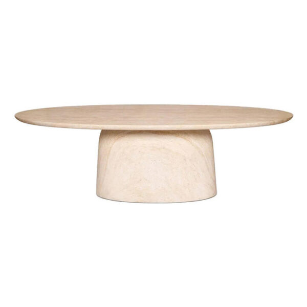 Corsica Travertine Look Magnesia Indoor / Outdoor Oval Dining Table, 240cm